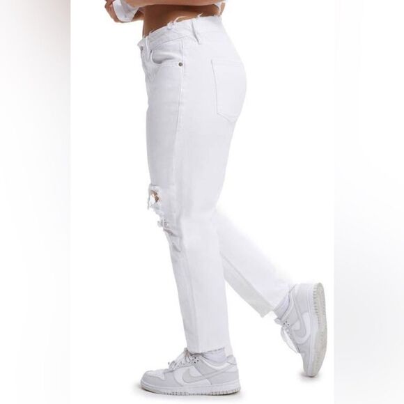 Good American High Waist Distressed White Jeans Size 10/30 NWT - Picture 8 of 12